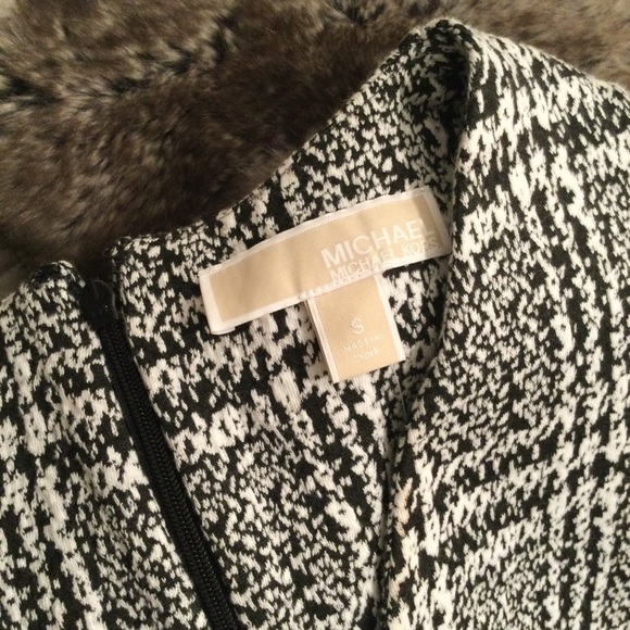 NWT Michael Kors blk/white plaid vneck dress S - Picture 5 of 16